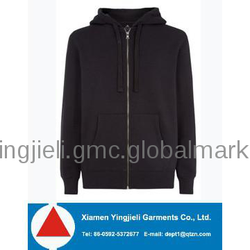 Zip Through Marl Hoody Plain Slim Fit