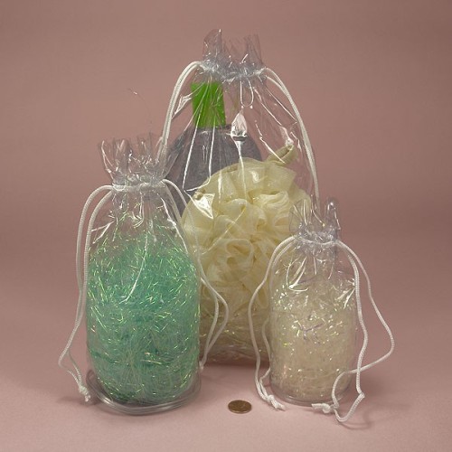 Round Bottom PVC Vinyl Bags With Drawstring