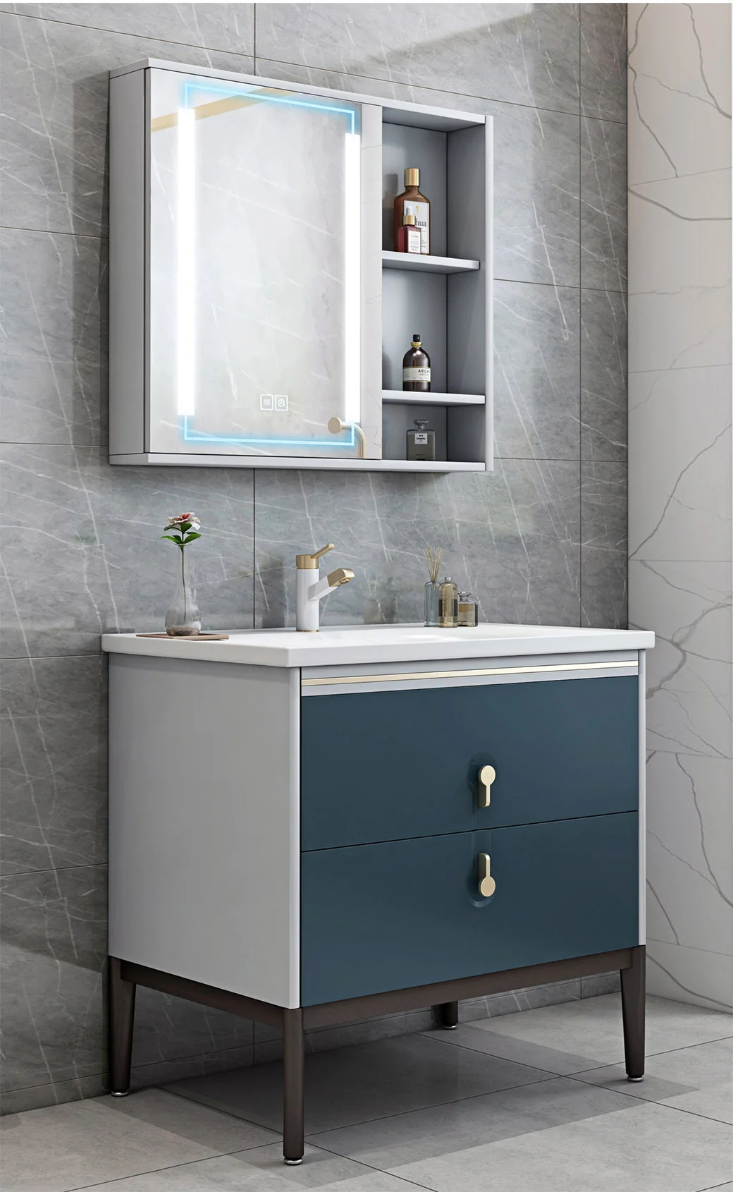 Om Cabinet Floor Mounted Washbasin Wash Hand Wash Basin Cabinet