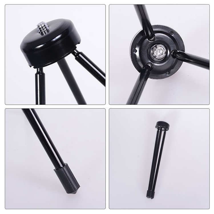 Metal tripod with phone clip