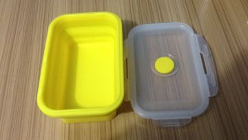 Folding silicone thermal lunch container food box container