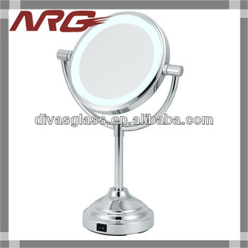 Battery powered makeup mirror