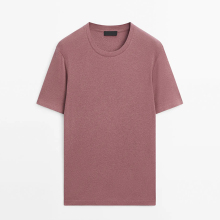 Women's urban minimalist basic cotton blend round neck short sleeved T-shirt