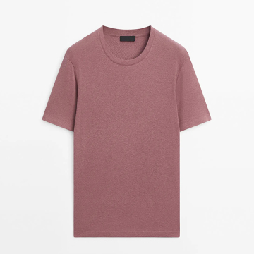 Women's urban minimalist basic cotton blend round neck short sleeved T-shirt