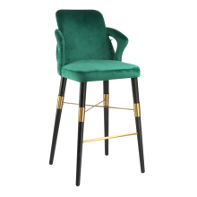 Italian light luxury green fabric bar chair