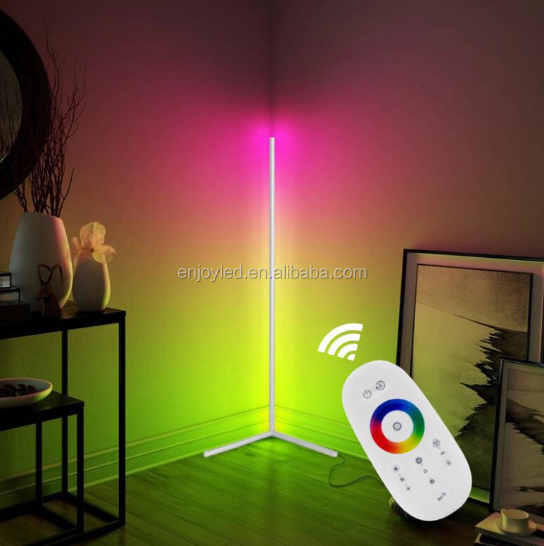 Modern RGB LED Corner Floor Lamp Indoor Decoration Simple Lamp Bedroom Living Room Colorful Minimalist Standing Lamp Lighting