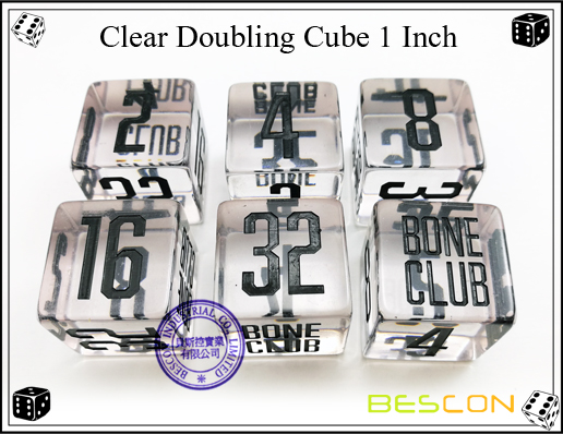 Clear Doubling Cube 1 Inch-3 Clear Doubling Cube 1 Inch-3