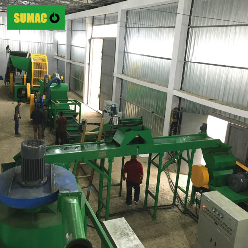 Automatic waste tyre recycling plant to rubber powders