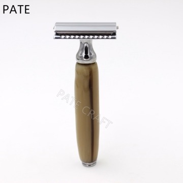 Faux Horn Resin Handle Double Edge Safety mens razors