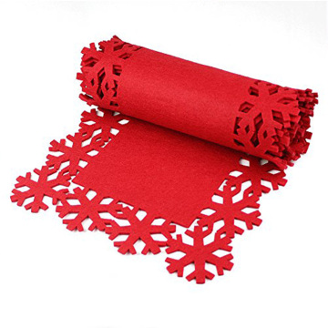 Christmas red felt table placemat with snowflake pattern