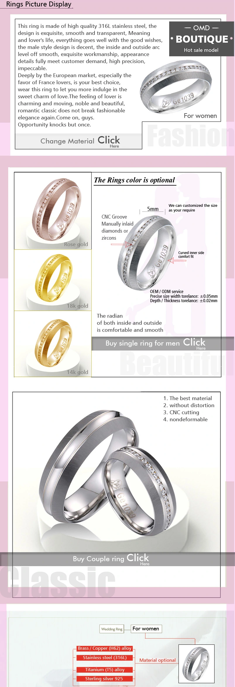 Yellow Gold Wedding Ring Set Moissanite Diamond Ring for Men