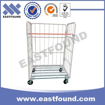 4 Wheels Goods Transport Wire Mesh Roller Cage,Moving Wire Trolley