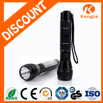 Ultra Bright Led Emergency Aluminum Alloy Torch Rechargeable Flashlight Solar Energy Strong Light Flashlight