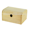 Caja de madera de álamo natural con tapa con bisagras