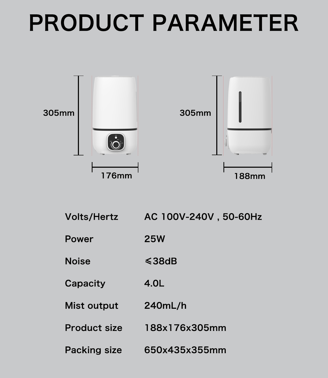 HTJ-2118C humidifier specification HTJ-2118C humidifier specification