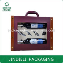 decoration dark red wooden wine box packaging for gift