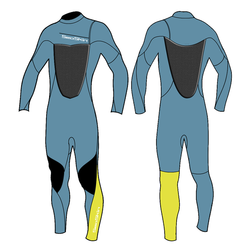 Seaskin 5/3mm Göğüs Zip vapur Wetsuit Erkekler