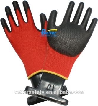 13G Red Polyester U3 Lining PU Glove