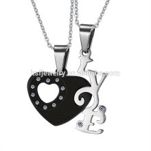 I LOVE U Stainless Steel Heart Couple Love Necklace Jewelry Wholesale