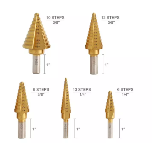 Gorąca wyprzedaż Zestaw wiertarki OEM 6PCS HSS Titanium Coated Stay Bit Bit dla metalu