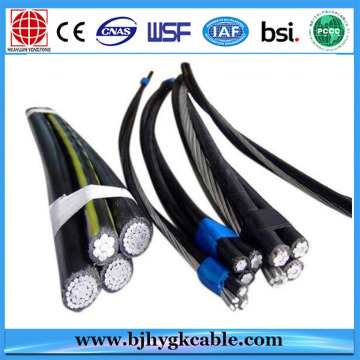 Cable de paquete aéreo triple 0.6 / 1KV Flustra 3/0 AWG AAC / XLPE / PE + 3/0 AWG AAAC