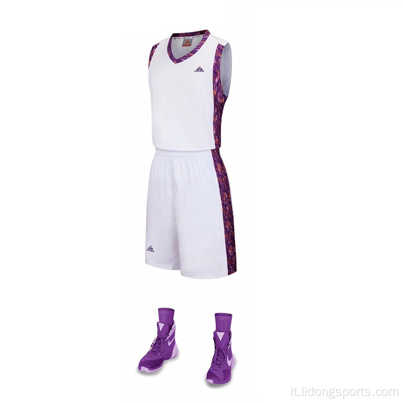 Maglie da basket vuote Design uniforme Colore bianco