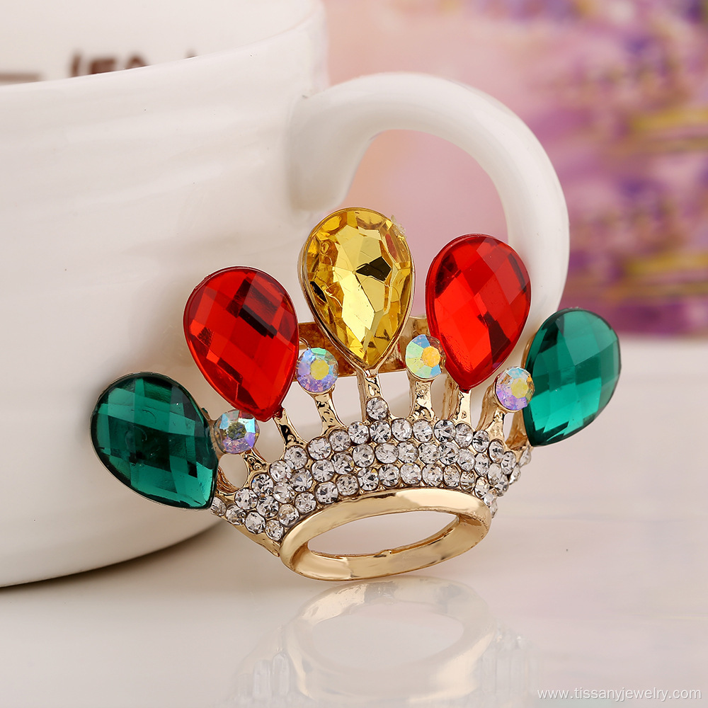 Hot sale crown color brooch pins