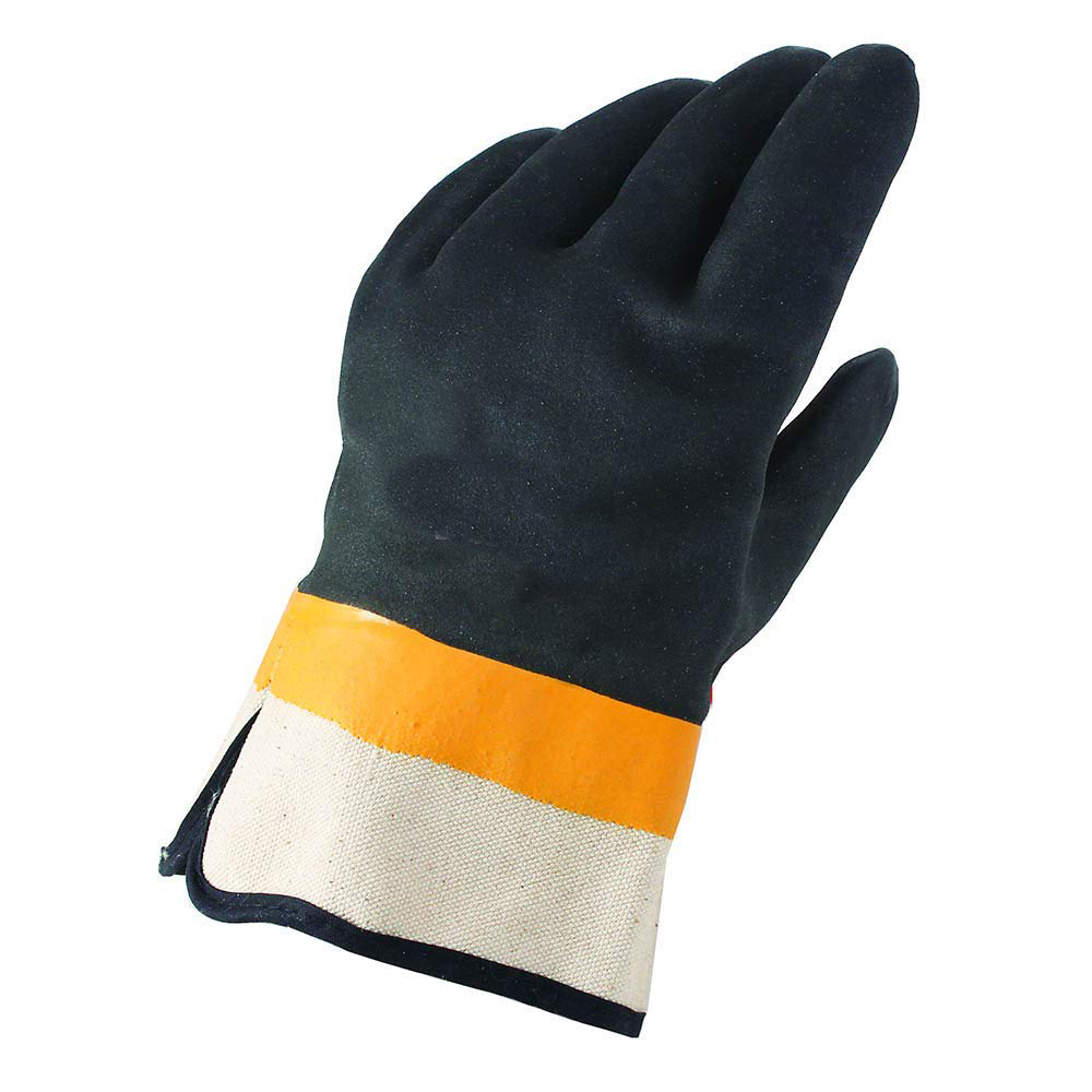 Orange und schwarze PVC-beschichtete Handschuhe Sicherheitsmanschette