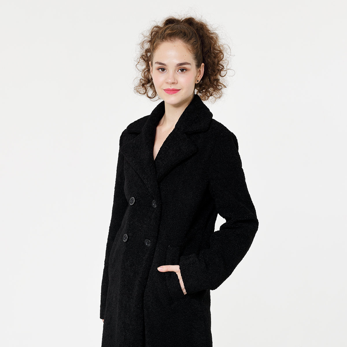 Double-breasted Women Woolen Warm Coat Double-breasted Women Woolen Warm Coat