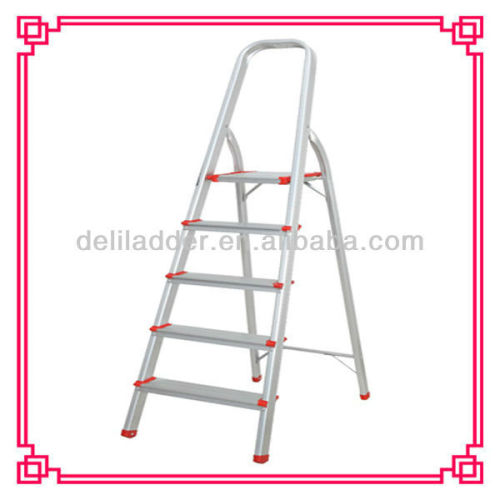 5 step aluminium domestic folding household ladder EN131 SGS CE