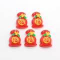 100 stks Chinese Stijl Rode Lucky Bag Vormige Hars Cabochon Voor Holiday Party Decor DIY Craft Kids Speelgoed Ornamenten