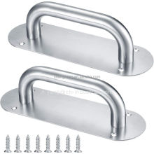 200x65mm Stainless Steel Barn Door Pull and Push Handles with Backplates - 7.9x2.6inch Sliding Door Hardware