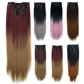 Hot sell  ombre hair extension clip in   triple weft clip in hair extension   yahui clip in hair extension	wholesale