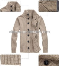 100%lambswool thick cardigan knitwear