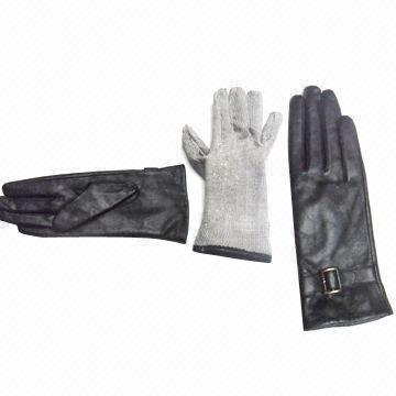 Sheep Leather Gloves, 100% Knitting Wool Lining