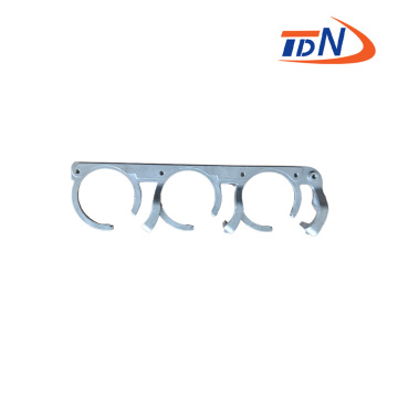 Three hole C shaped metal pipe clamp