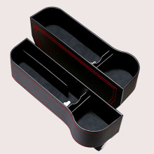 Universal Leather Car Seat Gap Filler Organizer with Cup Holder
