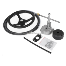 ALASTIN Marine Outboard Steering System 12 Feet Boat Steering Cables With 13.5 Inch Steering Wheel