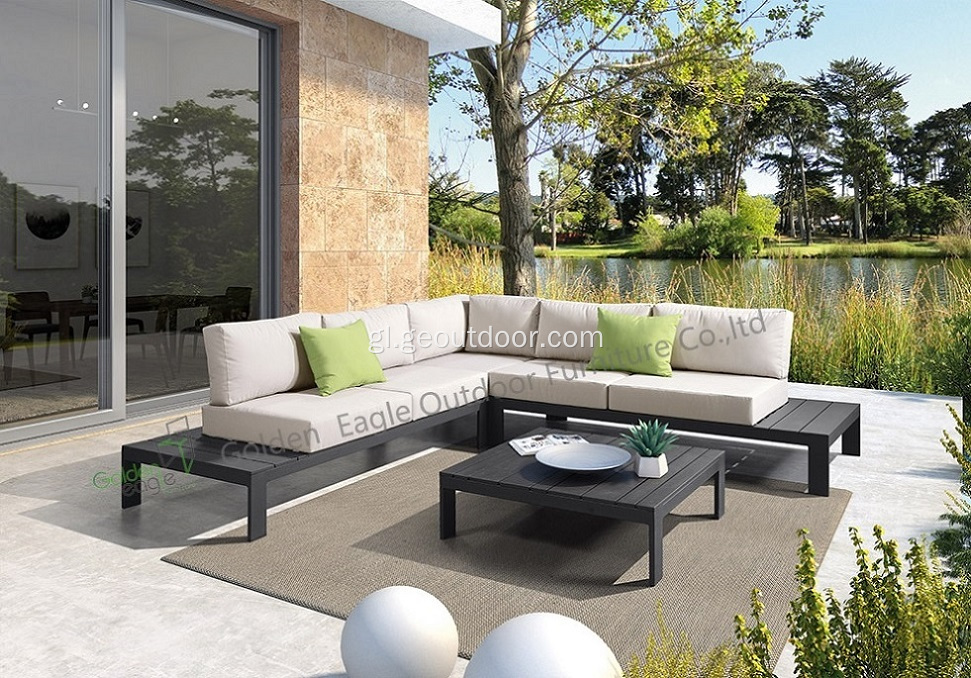 Conxunto de sofá para patio de mobiliario de xardín