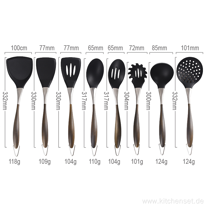 stainless steel kitchen tools silicone utensil set