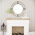 Farmhouse Rope and Metal Framed Round Mirror