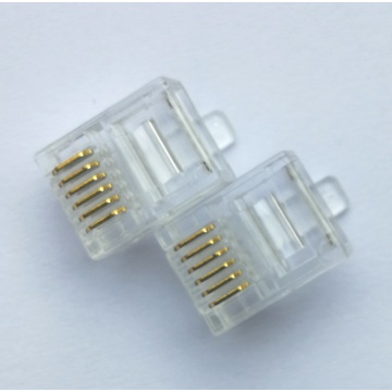 6P6c-connector Telefoonstekker RJ11-connector 6P6C Kristallen kop Goud 3U