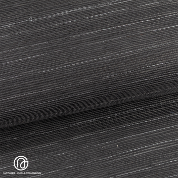 Deep Grey Silver Thread Sisal Wallpaper Art