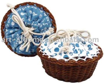wooden sewing basket set