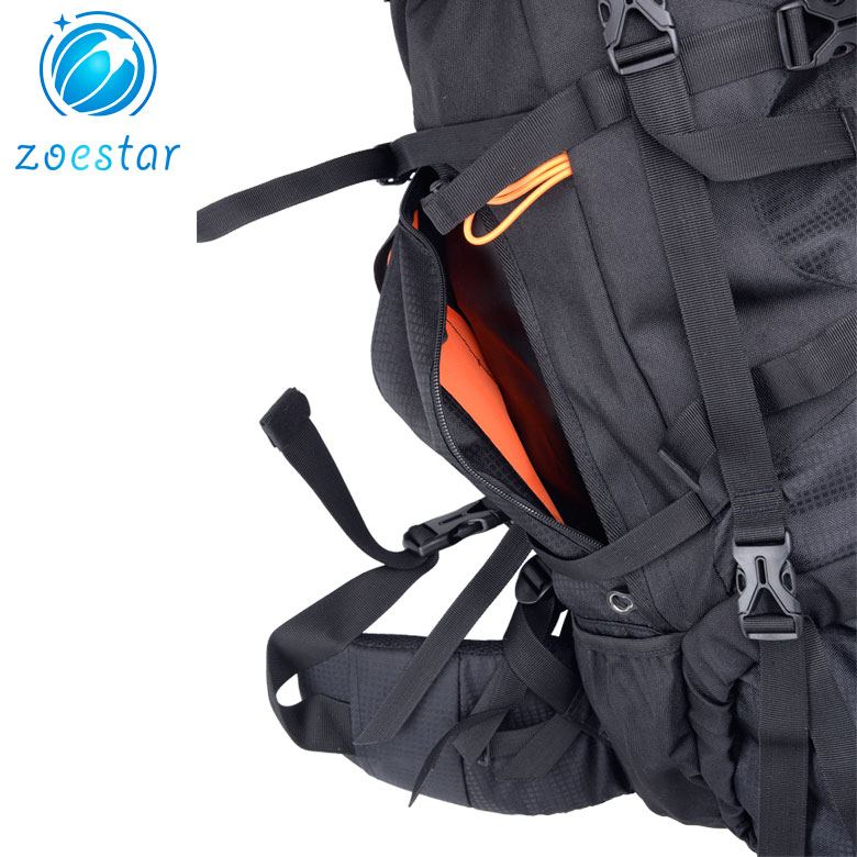 Custom 65L Jacquard Hiking Backpack Bag for Camping Trekking Traveling Mountaineering