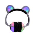 Fones de ouvido do Panda dos desenhos animados Fones de ouvido com fio brilhante