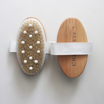 Boar Bristles Bamboo Brush for Shower Massage