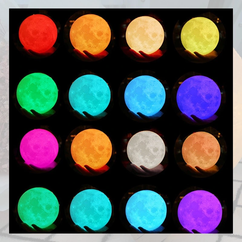16 Colors Remote Moon Lamp Colorful 3D Dimmable Moon Light as Gifts