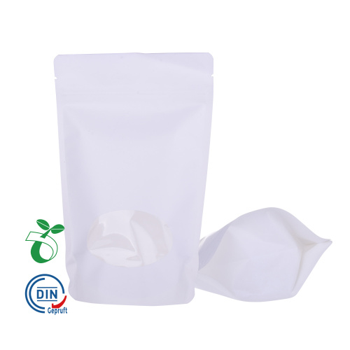 Sac compostable biodégradable en papier kraft blanc personnalisé