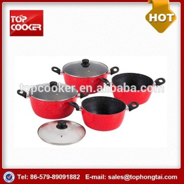 Easy-clean Aluminum Marble Coating Casserole Pots